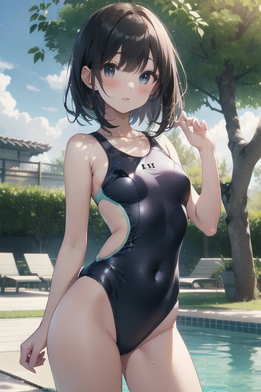 (((masterpiece))), (((High resolution))), (((8K quality))), (((perfect face))), (((Korean beauty wearing black one-peice school swimsuit))), 30-years old, (((high resolution face))), (((top quality eyes))), (((detailed face))), (((detailed texture))), look at the camera
