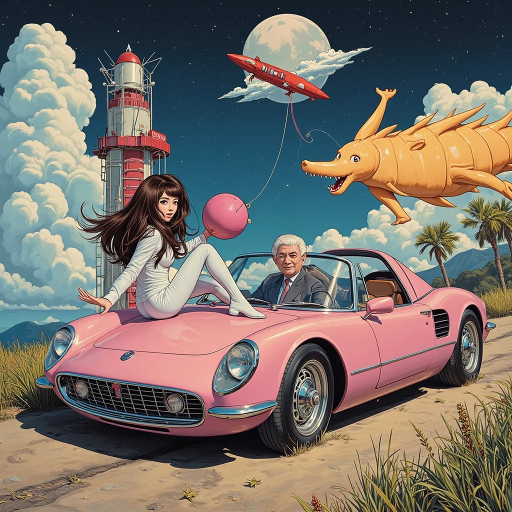  makes her  wet quickly, surrealism,Perfect body,hans bellmer,,anime,manga,wearing space suit, ,,,Japanese girl,electric supercar,suit,slacks,Japanese girl ,brown hair