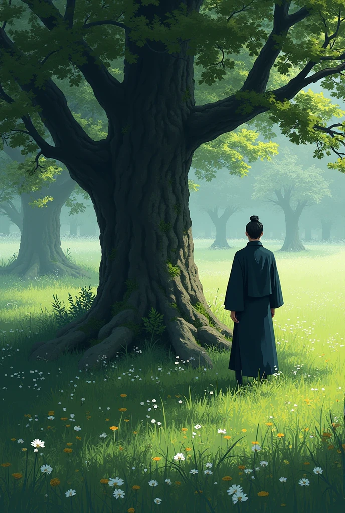 l'extension du territoire de hanami dans jujutsu kaisen, ressemble a celui de mahito mais a la place des mains, ce un arbre derriere elle. l'endroit est remplie d'herbe qui fait j'alllird des racine transpercant l'ennemi et absorbant son energie occulte