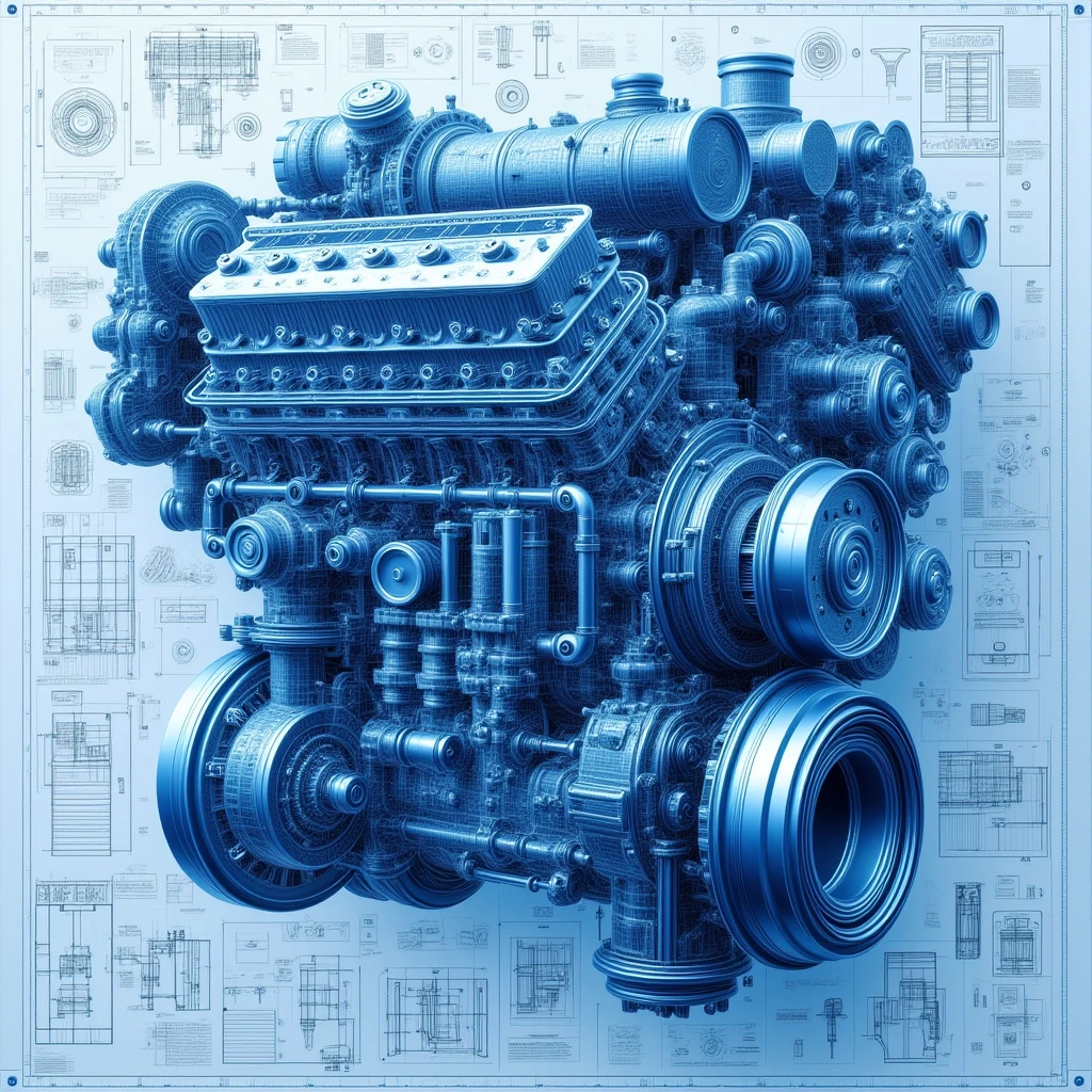 automotive engine cylinder blueprints, radiography, detailed drawings with specifications, A collection of precision parts, precise engine cylinders,