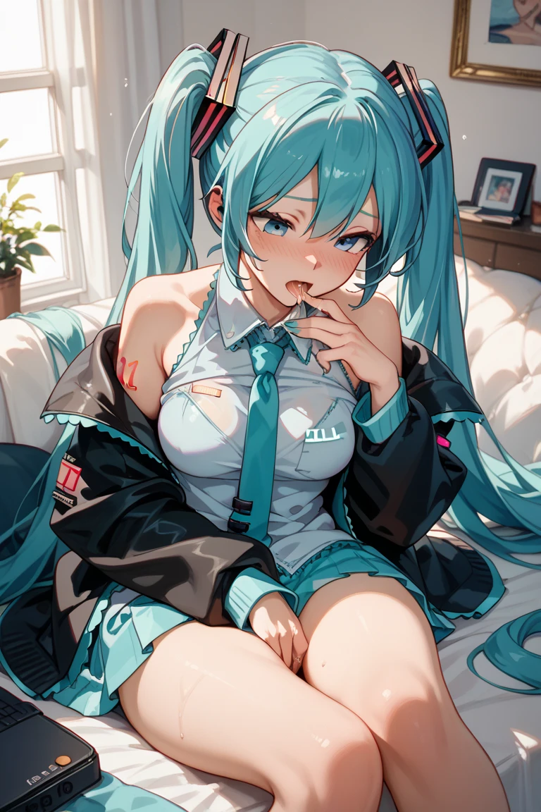 (1 Girl),(high quality), (High resolution), (Very detailed), (8k),(Demolition paperback correct)、Urusei Yatsura、Ram-chan、((Sexy Lingerie))、Wearing a blazer、((Focus on the whole body))、Nipple Shape、((Black knee-high stockings))、Hair messed up by the strong wind、Neutral White Lighting,Sexy pose、