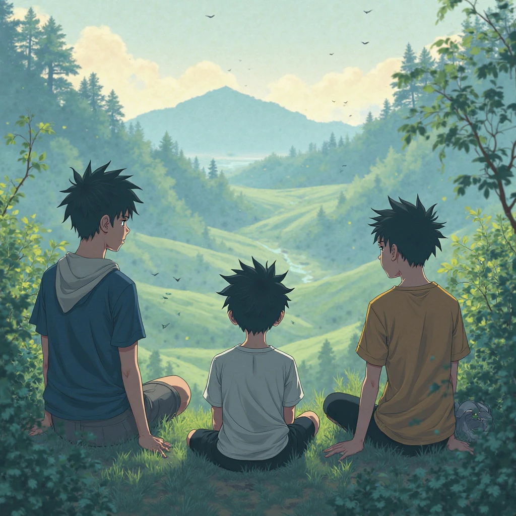 Alone, anime boys naruto 
