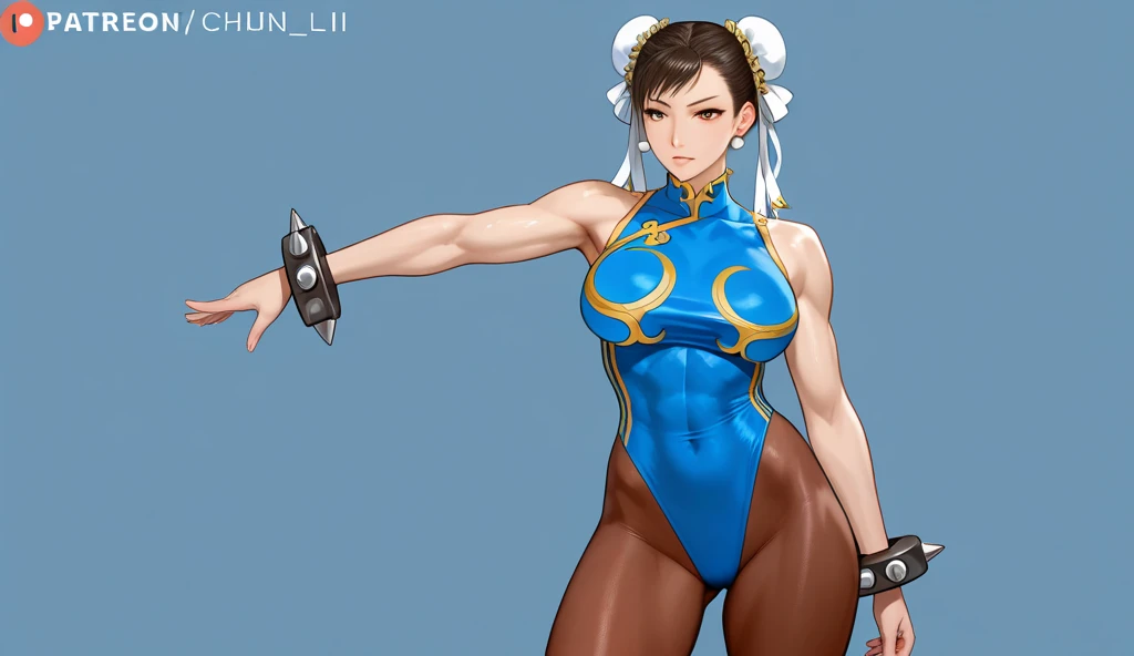 Chun li, In a boxing ring, in a boxing outfit, heavily bruised on her body, sweat