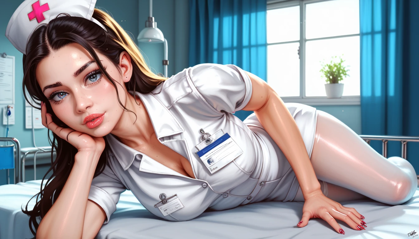 score_9, score_8_up, score_7_up, 1girl, 1boy, magnificent body, pubic hair, beautiful sexy nurse, she is beautiful and very hot, uniform, sex for salvation