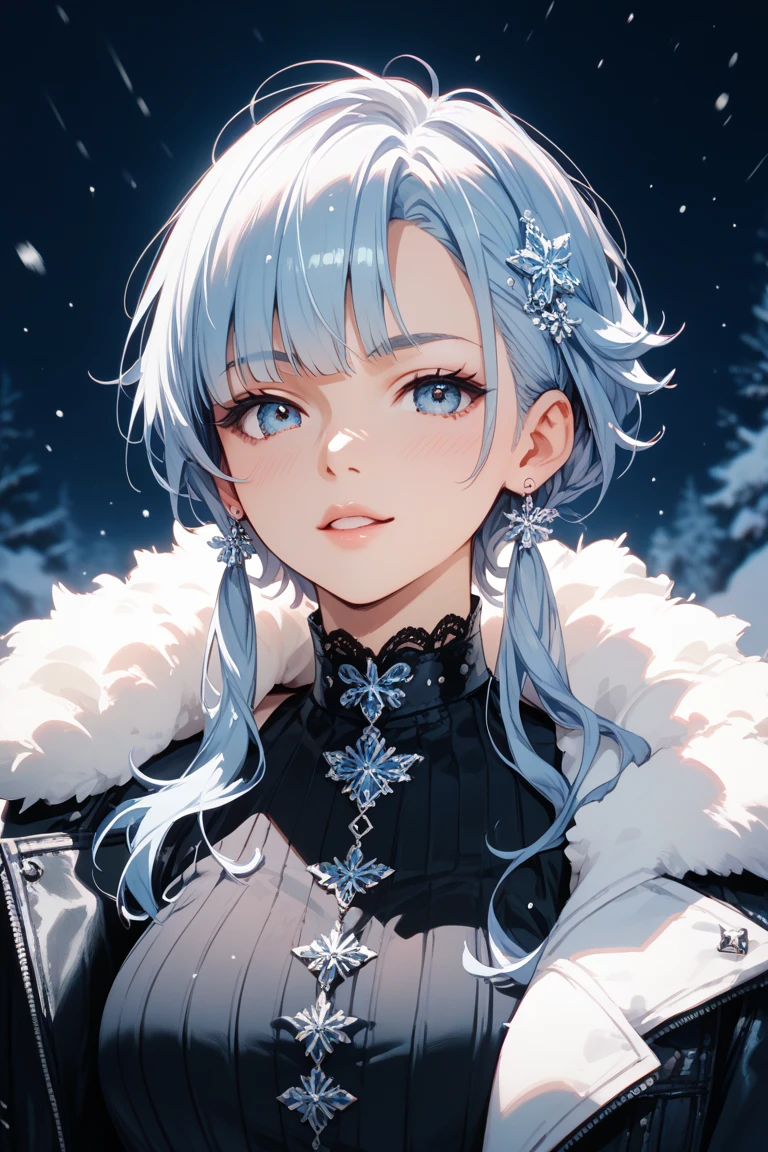 (Tying her sky blue hair into a single braid),(Pink Eyes),Fair skin,whole body,alone,Lonely face,tears,(Snowy Night),A lonely girl who got dumped just before Christmas,(masterpiece, Highest quality, Very detailed), Best Shadow,Detailed Background,Beautifully detailed face,High Contrast,Best lighting, Very delicate and beautiful,Cinematic Light,Hyper Detail,8k,Dramatic Light,Exquisite detail,