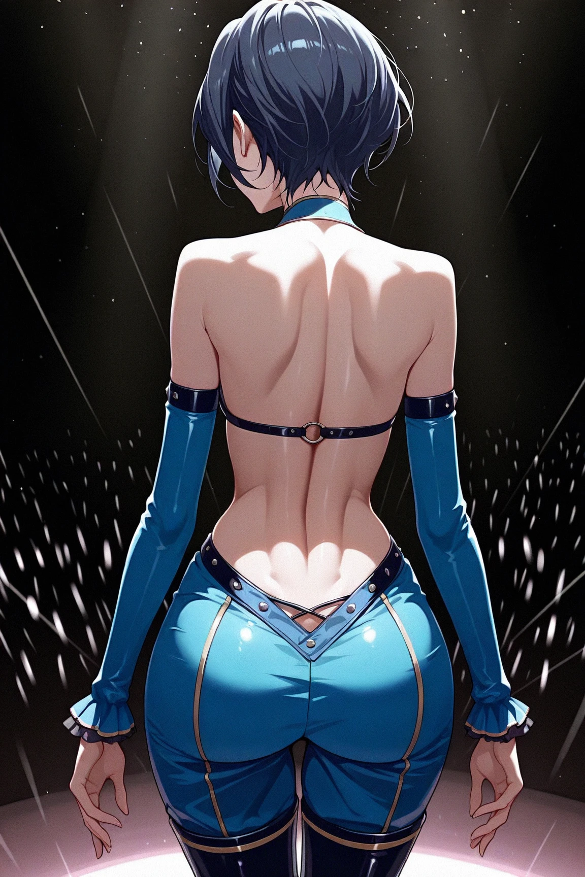 Neko girl with small tits medium ass, back shots view while fucking view