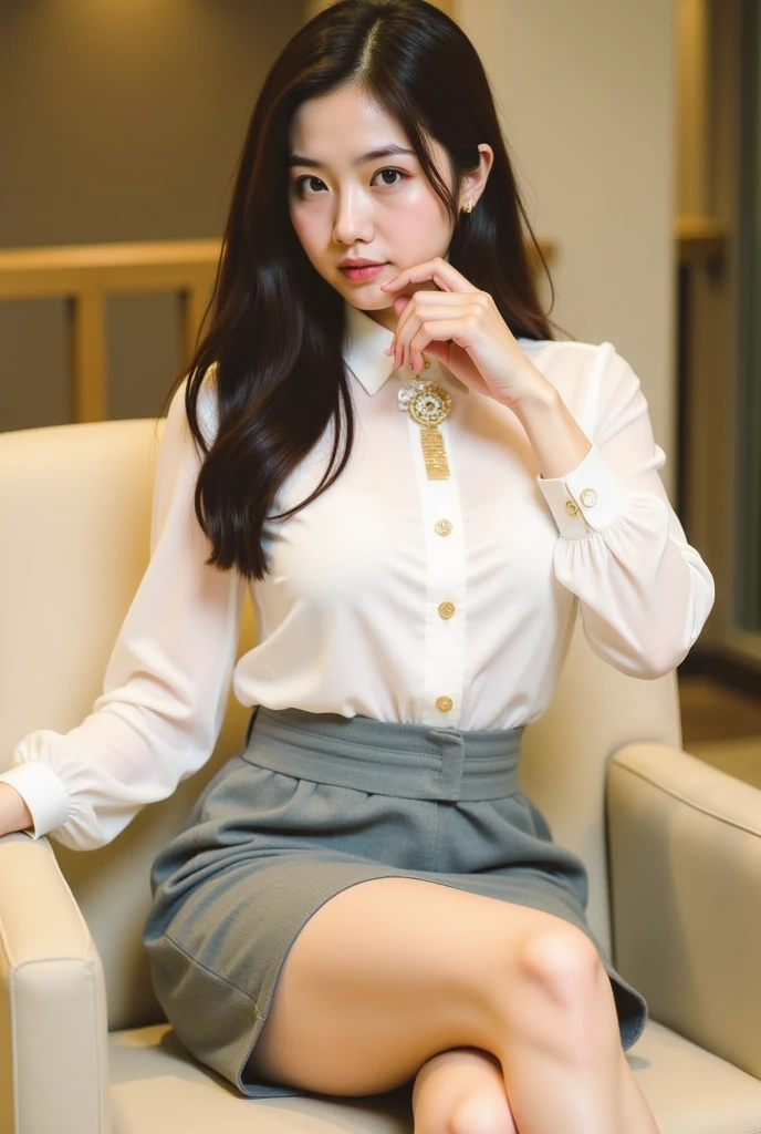 a lot of details, (slender waist), 30 years old, detailed black hair, beautiful detailed hair, super fucking beautiful, complex details beautiful and delicate eyes, perfect hands, (small breasts best quality), perfect and delicate limbs, detailed skin, best quality, ultra-detailed,
flower garden, fountain, happy, cheerful grin, sitting in the fountain, semi long, office lady,(black skirt, long sleeves, pantyhose, cream jacket:1.1), cowboy shot, from front, ground-level shot, bloom