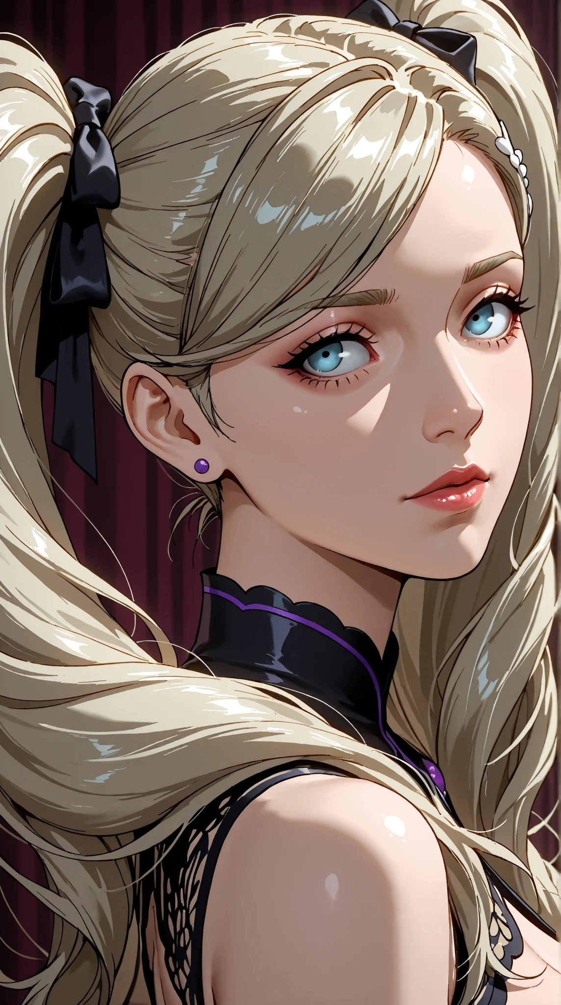 Pretty Girl、Takamaki An、Blink、 double ponytail、Look Back、disdainful eyes， portrait，SweatyStyle， mature、Mother