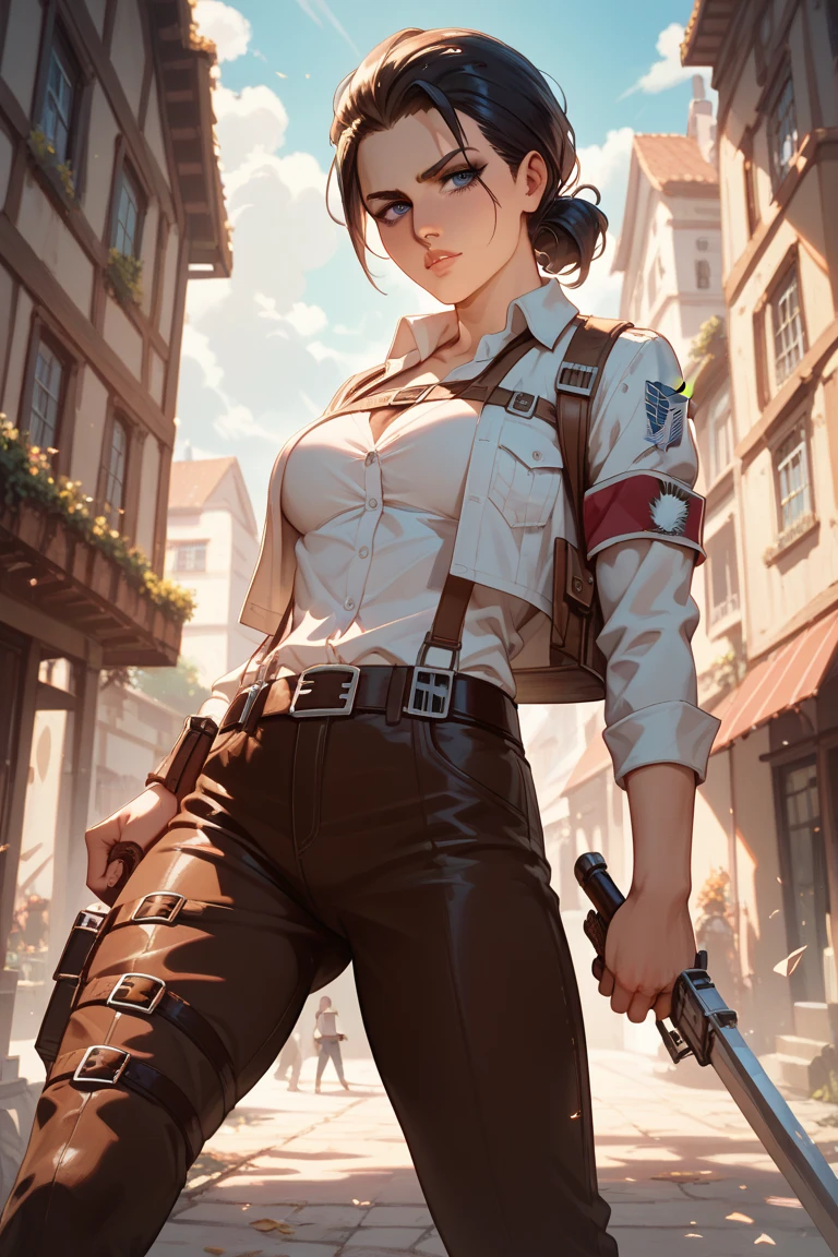 Personagem mulher estilo atompunk Fallout 4 cabelos pretos atriz Ella Purnell com marcas de guerras Imagem de desenho animado de uma mulher .Ilustracaoo estilo desenho animado, estilo de arte dos desenhos animados, estilo de arte dos desenhos animados, digital illustration style, estilo atompunk design de personagens altamente detalhado, arte digital detalhada coragem,actress Ella Purnell with black hair slim body Forest fan art, Design de cabelos pretos personagens de retrato, beautiful digital illustration, retrato de alta qualidade, Arte em quadrinhos, s . Eyelined eyes, medium bust and wonderful sexy clothes. image expression of sexual desire from waist to head illustration atompunk style Fallout 4 The perspective is from below, enfatizando a majestade e o poder da Gigante."atriz Ella Purnell cabelos pretos