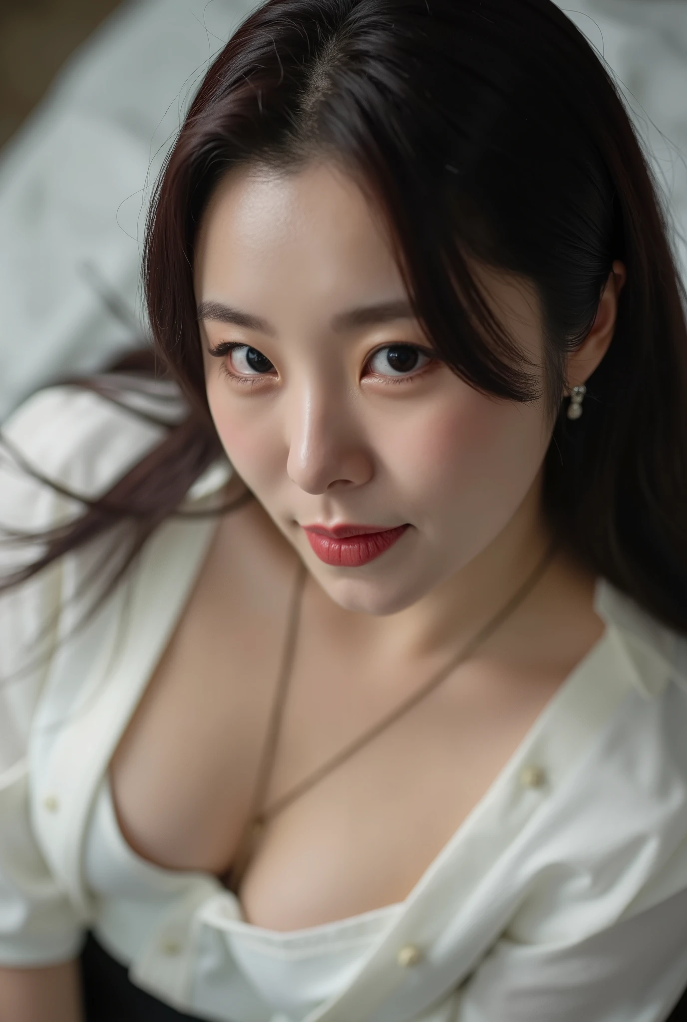 a close up of a woman with a white shirt on posing for a picture, beautiful south korean woman, gorgeous young korean woman, female actress from korea, beautiful young korean woman, korean woman, heonhwa choe, korean girl, cute korean actress, shin min jeong, lee ji - eun, lee ji-eun, portrait of female korean idol, sun yunjoo, masterpiece, best quality, (extremely detailed cg unity 8k wallpaper), (best quality), (best illustration), (best shadow), opened breast, open boob, big boob, sexy, horny, (ultra HD), 4K, high detail
