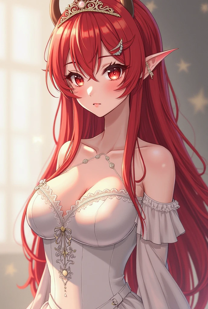 (Highest quality:1.1), (masterpiece:1.4), (Absurd:1.0), Portrait, Close-up,
One Girl、Atti、Red Hair、Red eyes、Long Hair、Medium chest、((Black Bra))、Looking at the audience、Bedroom、(blush:1.2)、Embarrassed expression、((pantyhose))