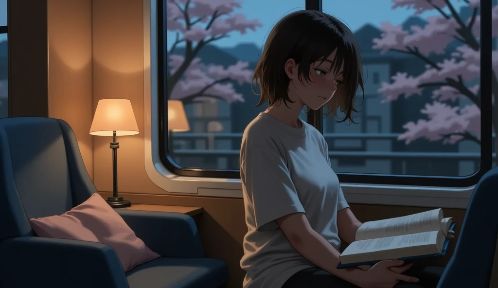 Uma noite chuvosa em casa, uma pessoa se enrola em um cobertor, read a book and have a cup of tea. O lofi cria um ambiente de serenidade, tornando a noite mais acolhedora.