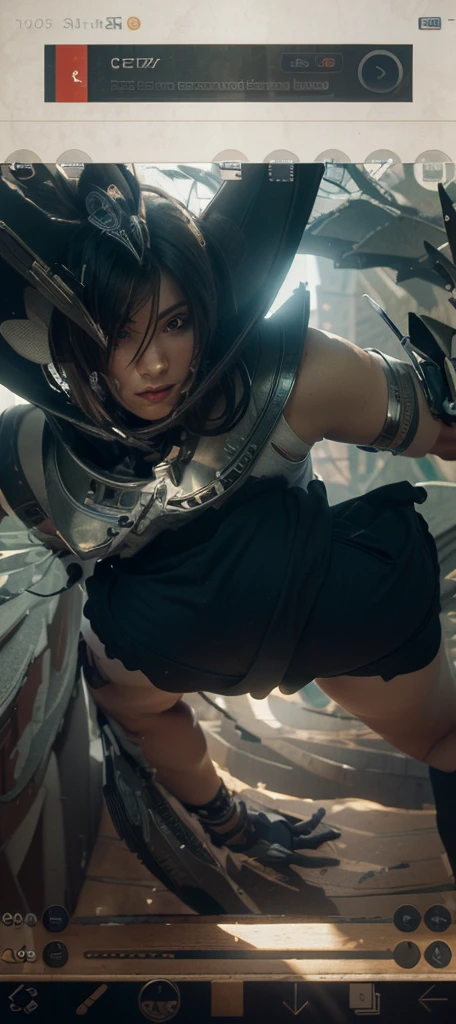 Girl in character concept art that combines Japan Ronin clothing and the beauty of modern technology.. (best quality, 4k, 8ก, height, Masterpiece:1.2), very detailed, (realistic, photorealistic, photo-realistic:1.37), Japanese ronin clothing, Future technology clothing, Detailed facial features, dynamic poses, violent expression, Katana, cyberpunk background, neon light, Mood swings, Riot Games art style, bright colors, Stylish rendering, complicated details, professional artwork, original elements, modern twist.