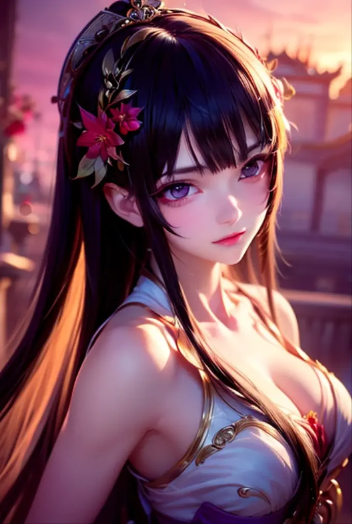 high details, best quality, 16k, RAW, [best detailed], masterpiece, best quality, (extremely detailed), full body, ultra wide shot, photorealistic, dark fantasy art, goth art, RPG art, D&D art, a picture of a dark female fairy resting in a flower meadow, extremely beautiful fairy, ultra feminine (intense details, Masterpiece, best quality), best detailed face (intense details, Masterpiece, best quality), having wide butterfly wings butterfly_wings, spread butterfly wings (intense details, Masterpiece, best quality: 1.3), (purple: 1.5) colors wings (intense details, Masterpiece, best quality), (dark red) hair, long hair, shinning hair, flowing hair, shy smile, innocent smile, (blue: 1.3) eyes, dark blue lips, wearing (white: 1.3) dress latex corset (intense details, Masterpiece, best quality), dynamic elegant shirt, chocker, wearing (red: 1.3) high heels, in various shades of red colored flower meadow (intense details, Masterpiece, best quality), (red flowers: 1.2) , (black flowers: 1.2), (white flowers: 1.2), (blue flowers: 1.3) [extreme many flowers] (intense details, Masterpiece, best quality), dark colorful flowers (intense details, Masterpiece, best quality), flower meadow in a dark goth field background, night time, moon rising, dim light, cinematic light, High Detail, Ultra High Quality, High Resolution, 16K Resolution, Ultra HD Pictures, 3D rendering Ultra Realistic, Clear Details, Realistic Detail, Ultra High Definition, #chinese cloth, dungeons and dragons, DonMDr4g0nXL