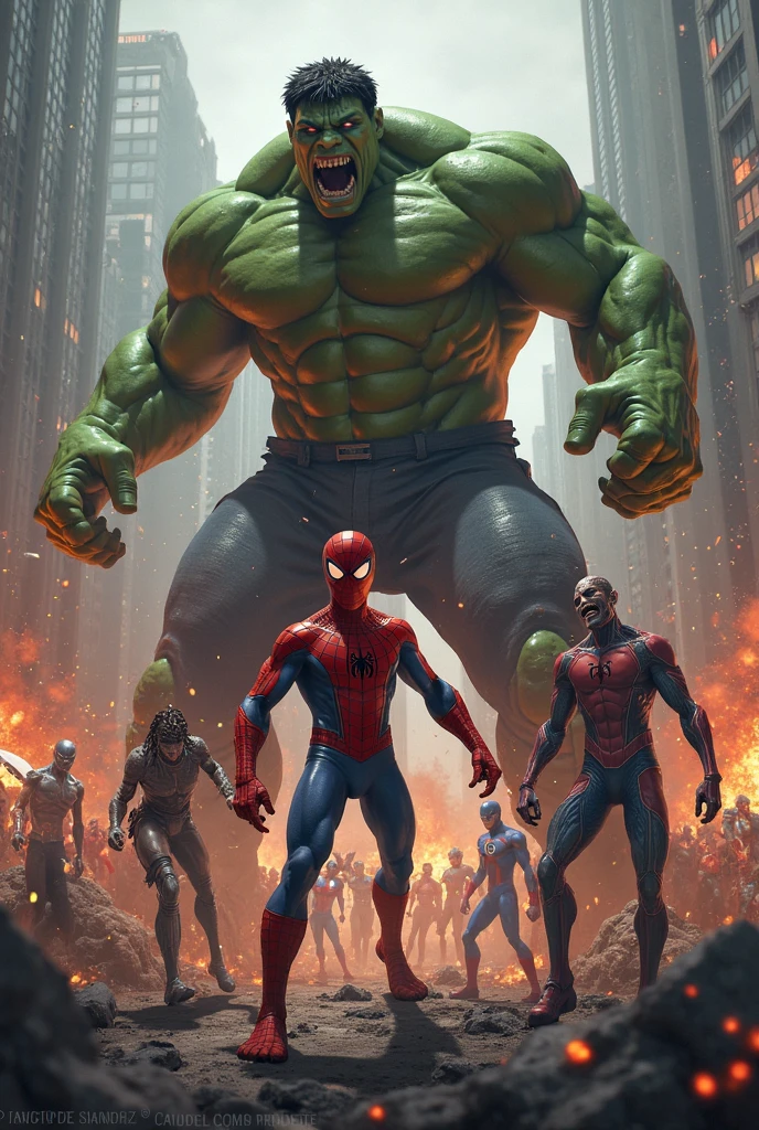 Hulk and deadpool with dr doom
