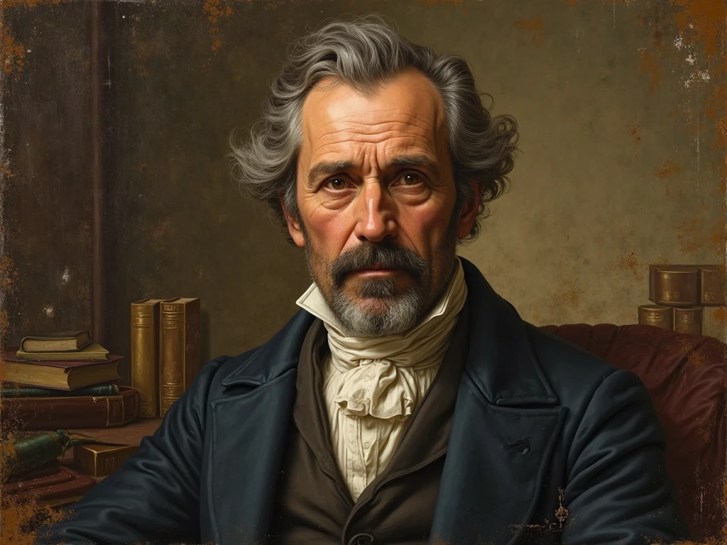 Do you create a portrait of a, 19. century scientist like old oil paintings?"