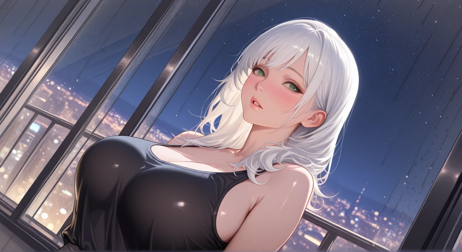 (huge breasts), (((masterpiece, best quality))), cute girl, ((extremely detailed girl)), yukata, bare shoulders