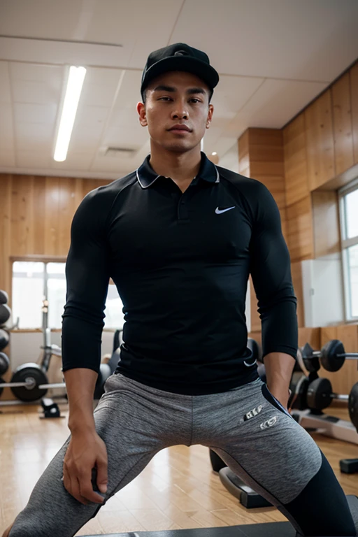 (Masterpiece), Best quality, expressive eyes, perfect face, slim, photo realistic, handsome Latino teenager, short hair, shirtless, in six-pack, wearing tight blue lycra pants, black riding boots, bondage style, BSDM, rope harness, by arms and neck, hanging from the ceiling, in a room.