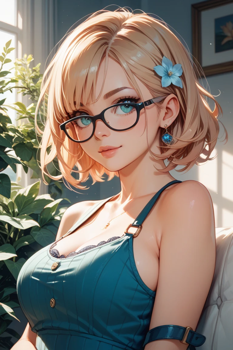 (realistic:1.2), (masterpiece, best quality, ultra-detailed), (beautiful detailed face, beautiful detailed eyes, volumetric lighting),
1girl, solo, (dutch angle:1.3),
(blonde hair, jade eyes:1.4), gigantic breasts, pixie bob hair,
(ice blue intimates, dark brown cardigan:1.2), hair ornament,
mksks style, (beautiful detailed ocean, midnight:1.2), (light particles, lens flare, chromatic aberration:1.3),