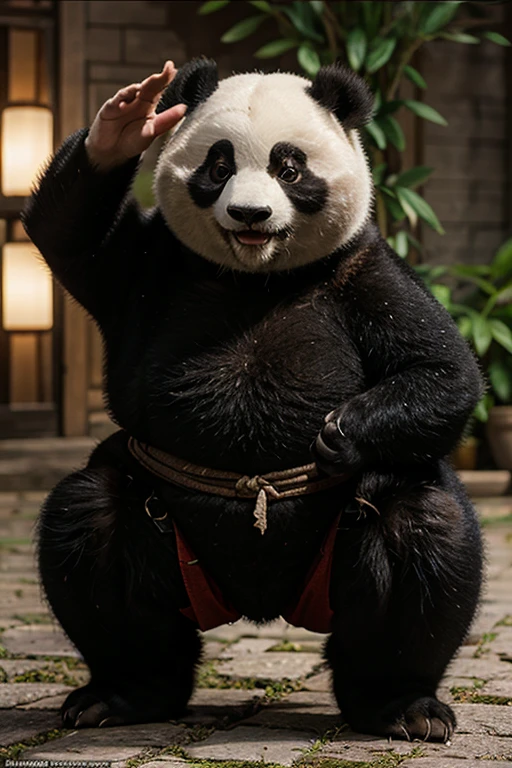 Generate image from the movie kung fu panda and replace the face with that of Minister Jeannete Jara of Chile