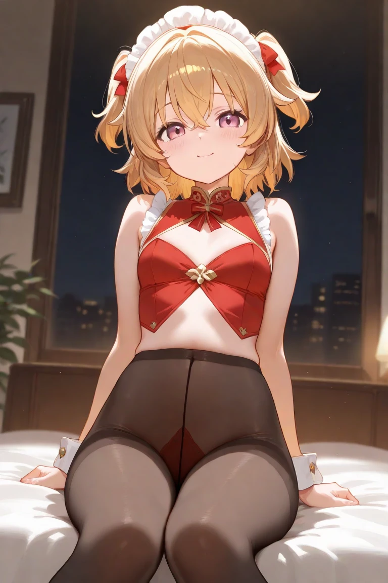 Tanya Degurechaff, crop top, armpit, no pants, Touch her , smooth skin, Bedroom, masterpiece, highest quality, ultra high resolution, maximum resolution, very detailed