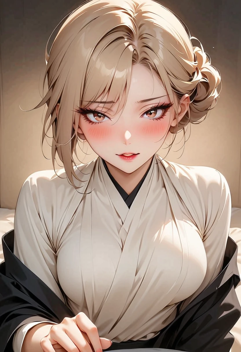 Best Quality, masutepiece, High resolution, (Photorealistic:1.4), Raw photo, 1 beautiful girl ,Dynamic Angle,female judo athlete,white kimono,small head,Large breasts,Smart body, nice legs,Glowing skin, Sweat,at judo venue ,(Detailed beautiful face:1.4),detailed skins,Detailed eyes,detailed hairs,