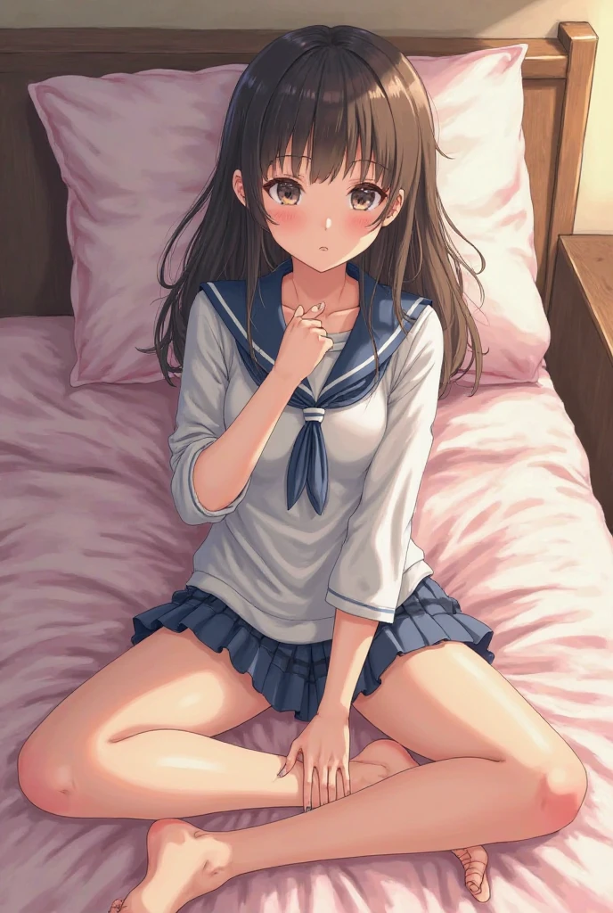 Mikan Yuuki,,blush,smile,Captivating thighs、Beautiful bare legs, In uniform
(masterpiece:1.2), highest quality, High resolution, unity 8k wallpaper, (shape:0.8), (Beautiful and beautiful eyes:1.6), Highly detailed face, Perfect lighting, Highly detailed CG, (Perfect hands, Perfect Anatomy),
