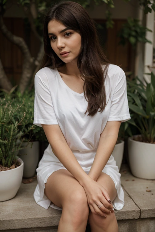 girl sitting in the garden