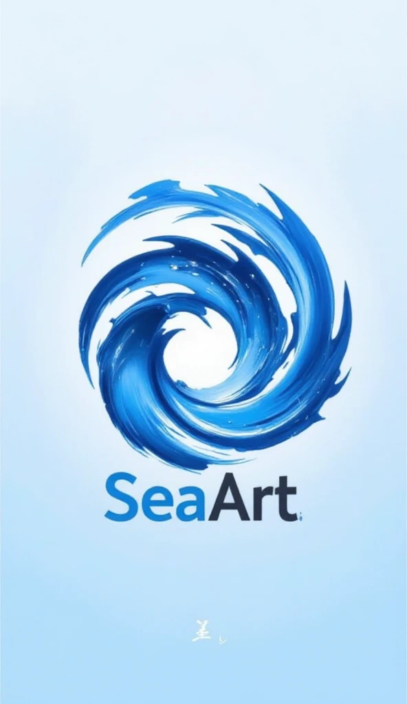 is a blue and white color like a swirl of water、The。 The overall exterior is modern and dynamic、that make you feel movement and fluidity。 blue gradation of the SeaArt logo、as if water is alive、smoothly changing from dark to light。 The background is transparent, and the 、The logo itself, which gives depth to the design, stands out。（（「SeaArt」
Includes design-like characters：2.0））