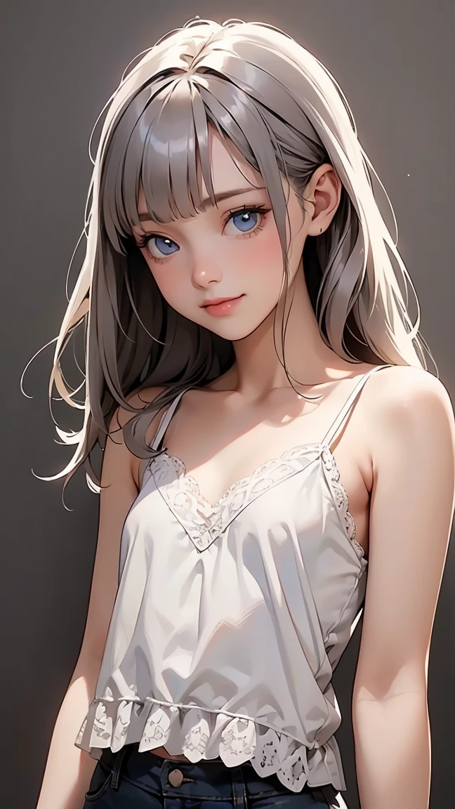 (Pieces fly),(highest quality:1.1),(Very detailed),Best illustrations,The finer details,(Portraits:1.1),(Watercolor)fluffy,1 girl,alone,13 years old,slim,(Very delicate and beautiful face),(Beautiful eyes in every detail),Pink thick lips,(Messy Hair),Soft and lazy,(Simple Background:1.2)Overall background color,Transparent parts,In 4K,Full Shot,Thin legs,