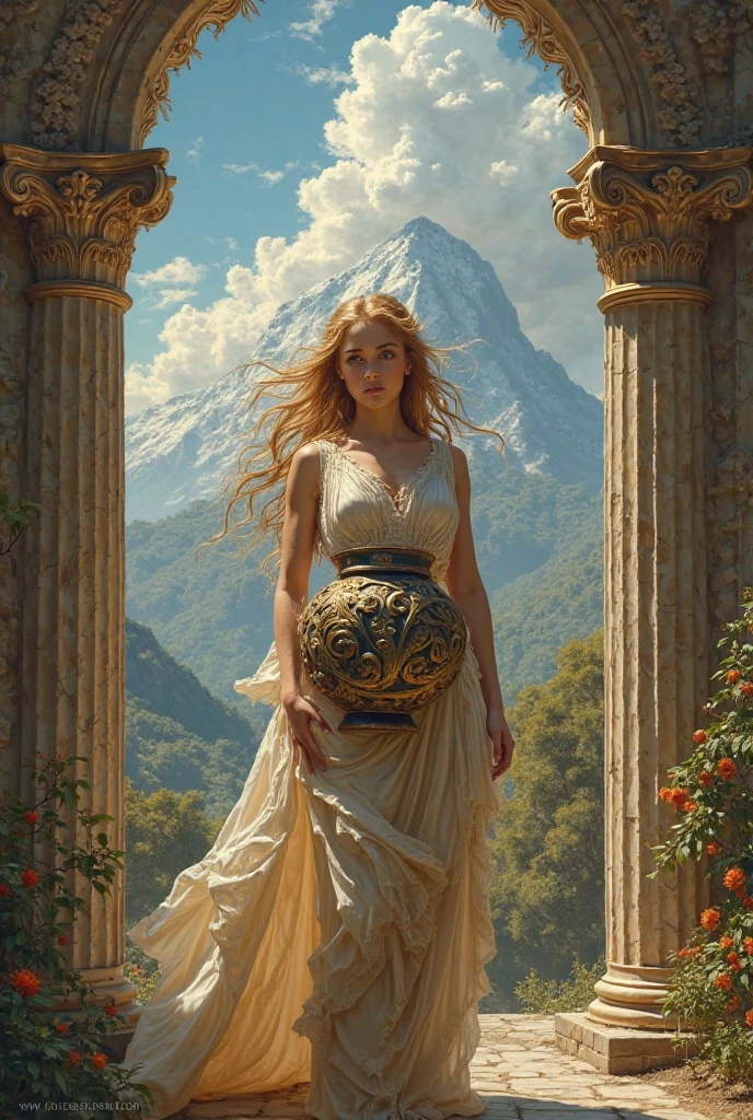 Generate a Greek-style image on the myth of Pandora