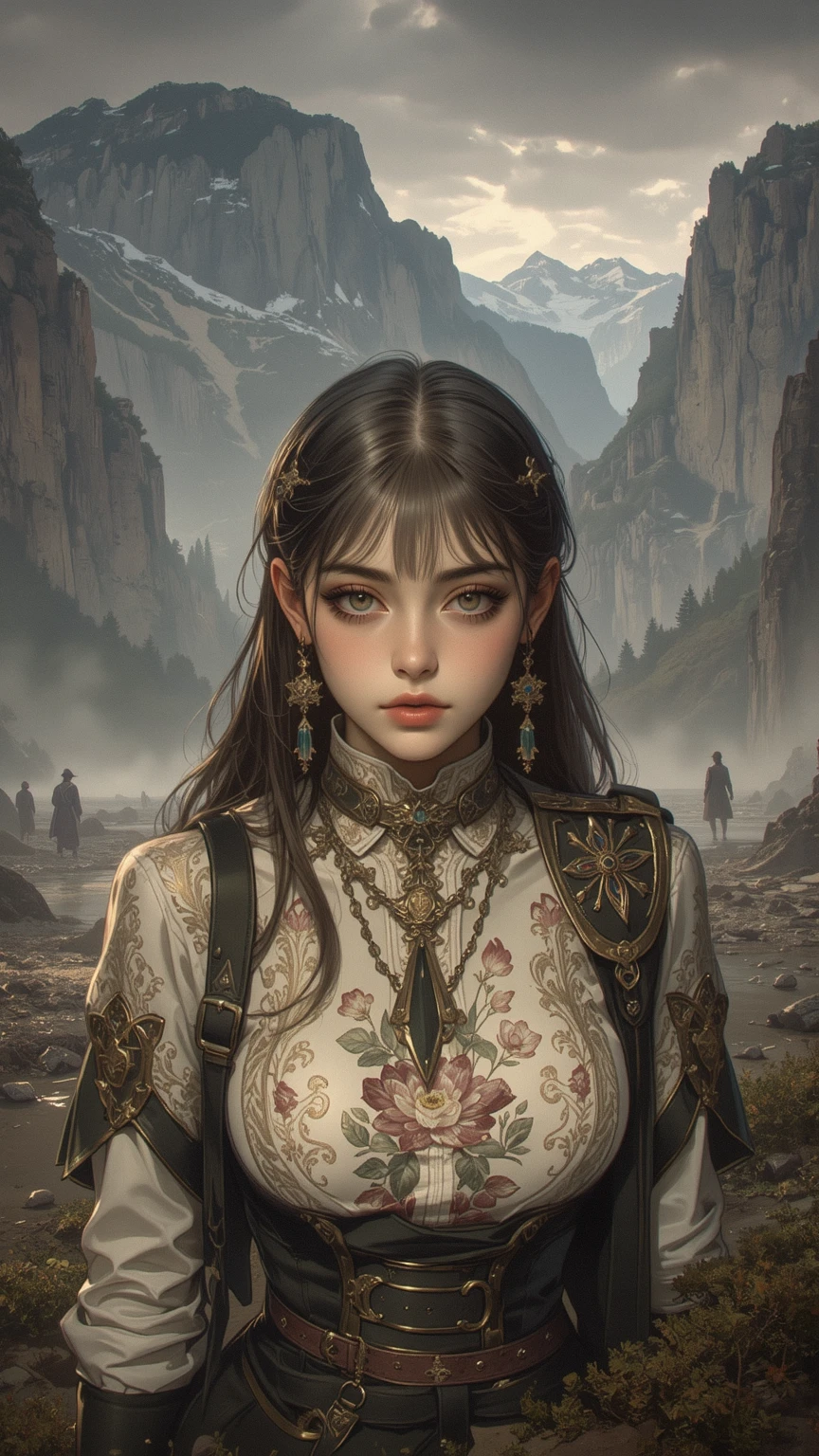 ((zPDXL3)), (score_9), score_8_up, score_8, perfecteyes, Super Fine, High Resolution, High Quality, masterpiece, Exquisite Detail, Exquisite Body, Exquisite Landscape, knva, Expressiveh, European Model,pretty， Low light, Muddy Wasteland, No people's area, 1girl, solo, so