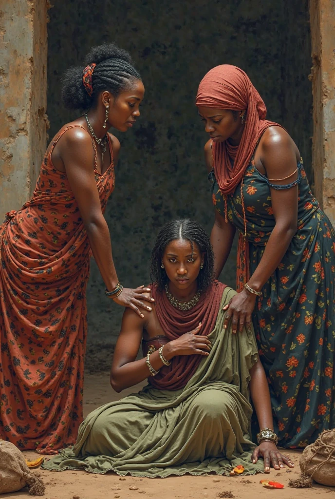 Zara and Fama : Omar's African co-wives, fertile and jealous of Amina's beauty and kindness. They gang up on her and make fun of her infertility, constantly belittling her.