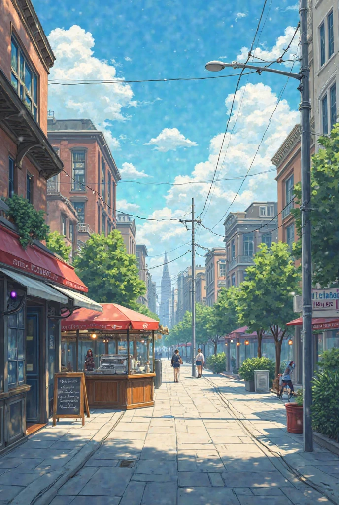 Le ciel, un trottoir et au milieux un comptoir de bistro