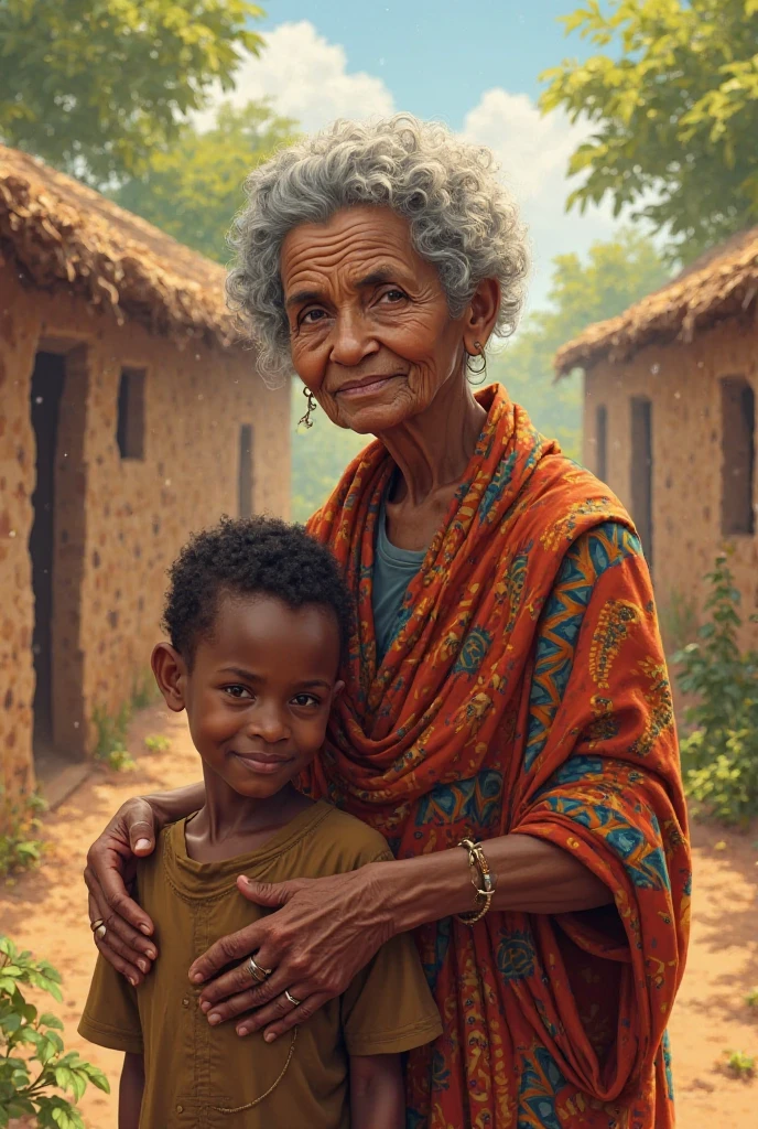 Granny Salamata : La doyenne du village africain Namata, a woman with a warm heart and an open mind, who takes Amina under her wing.