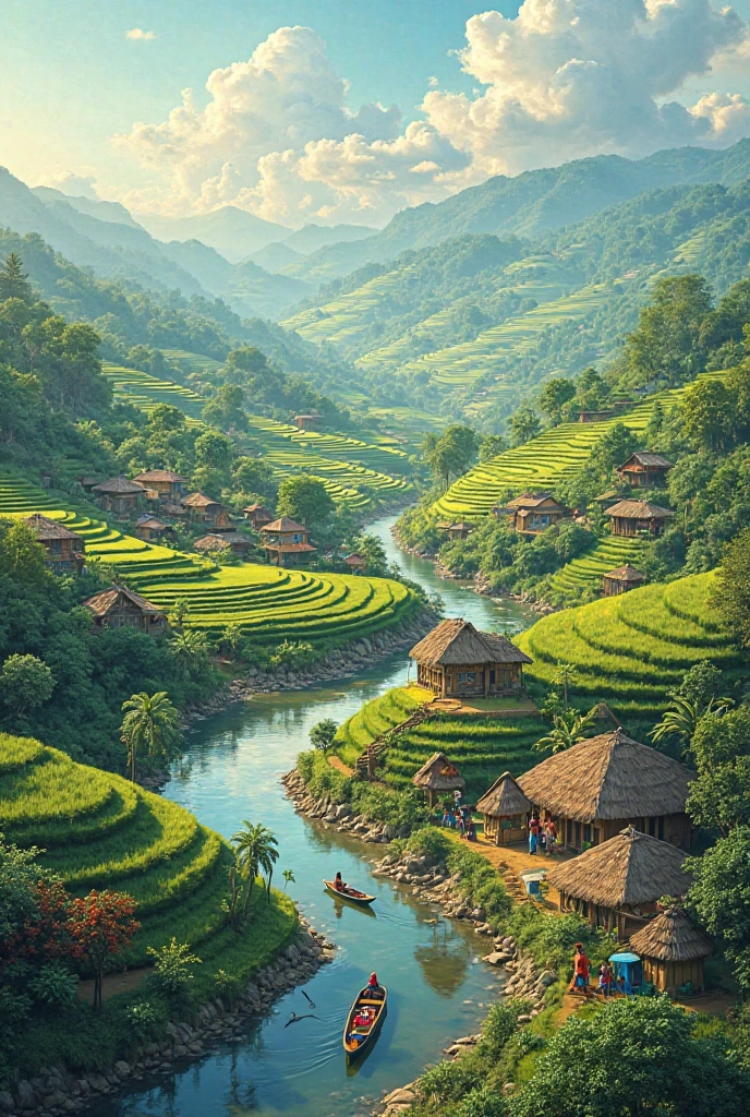 Beautiful scenery of the village of Bangladesh
