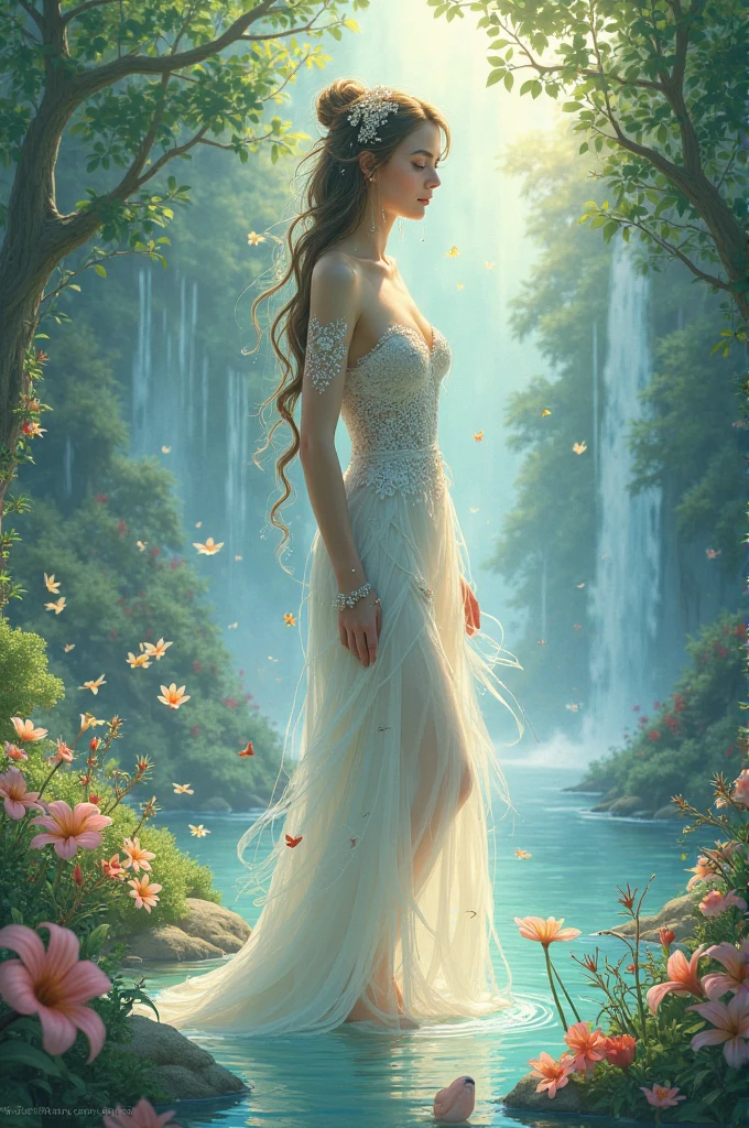 Nature, freedom, animated, not real woman, peace 