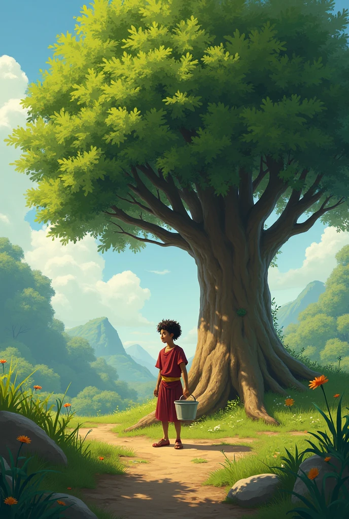 Rafi brought water every day to help the tree.