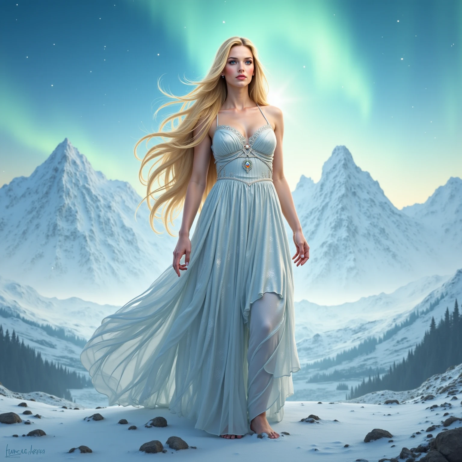 A picture of the Norse goddess Frigg 
