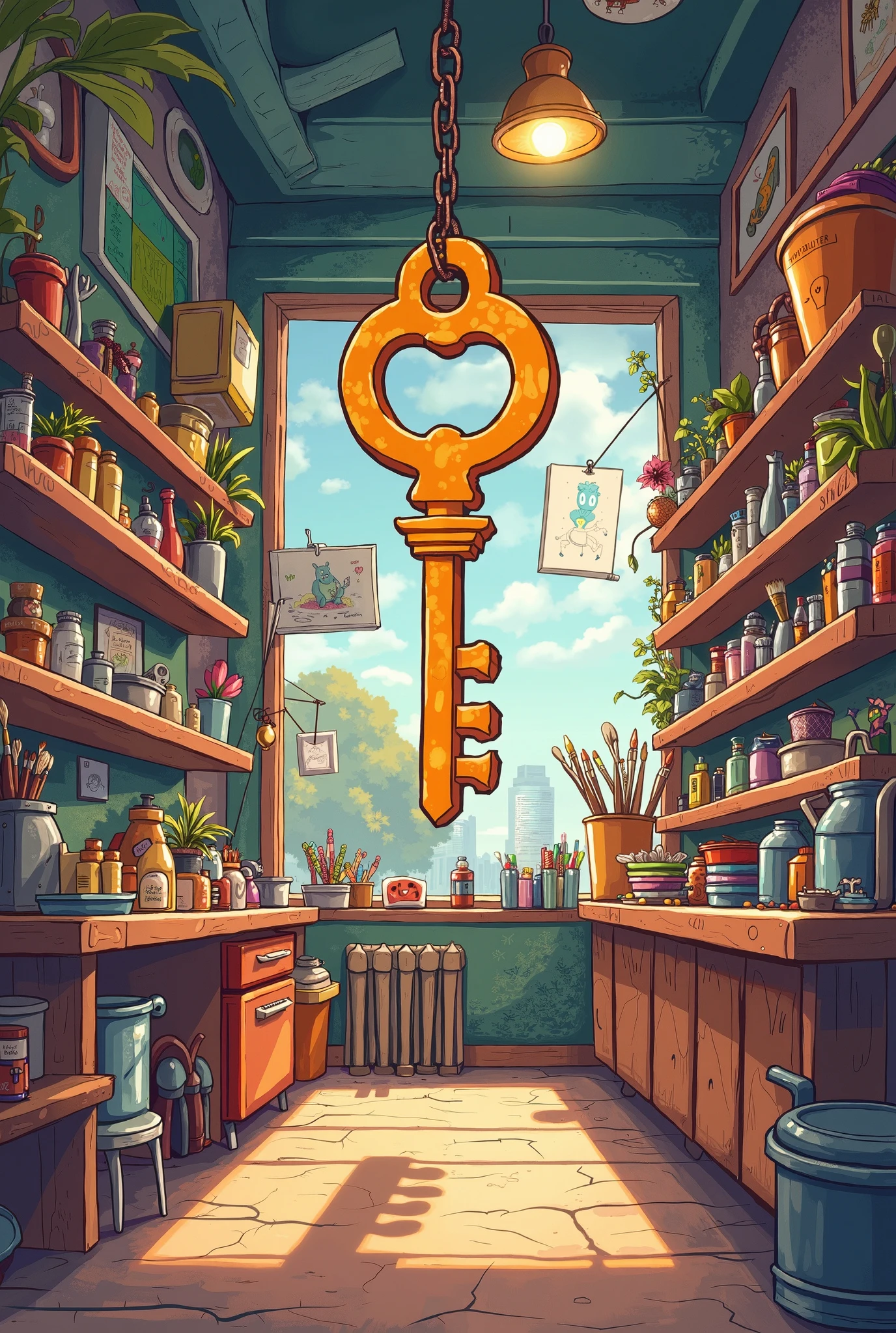 Animation shop key in front inside 