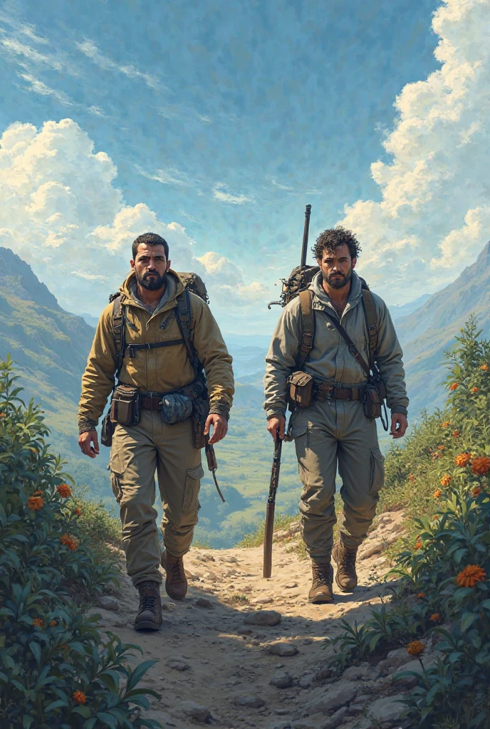 Two men are going to the messenger