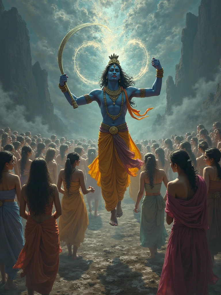 The disrobing of Draupadi and Lord Krishna's intervention to save her.