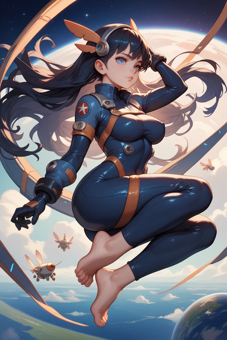 ultra-detailed, Explicit, Beautiful body, Beautiful Nose, Beautiful character design, perfect eyes, perfect face, ultra highres, 4K, beautiful legs, perfect legs, Nice hands, Perfect hand, Masterpiece, Best Quality, Highly detailed, illustration, absurdres, perfect anatomy, street fighter, doll suit, shadaloo doll, dollsuit, girls, multiple girls, expressionless, blank eyes, looking at viewer, red gloves, emotionless, black latex, corrution, mind control, female combatant, full body, hypnotized, unhappy trance, full body suit, ribbed bodysuit, both arms at side, obey, perfect female body, extremely glossy latex, hypnosis, hypnoLora, empty eyes, Mind control device, poses, submissive_pose, Slave, hat, necktie, stand up straight, standing, standing at attention, hat, necktie, belt, latex, ribbed bodysuit, thighhighs, garter belt, Fighting Stance, extending the right arm from the shoulder into the air with a straightened hand, nazi saluting, military, military saluting, salute, thigh boots, 1girl, Solo, Yamashiro Ren, Mato Seihei no Slave, black hair, long hair, purple eyes