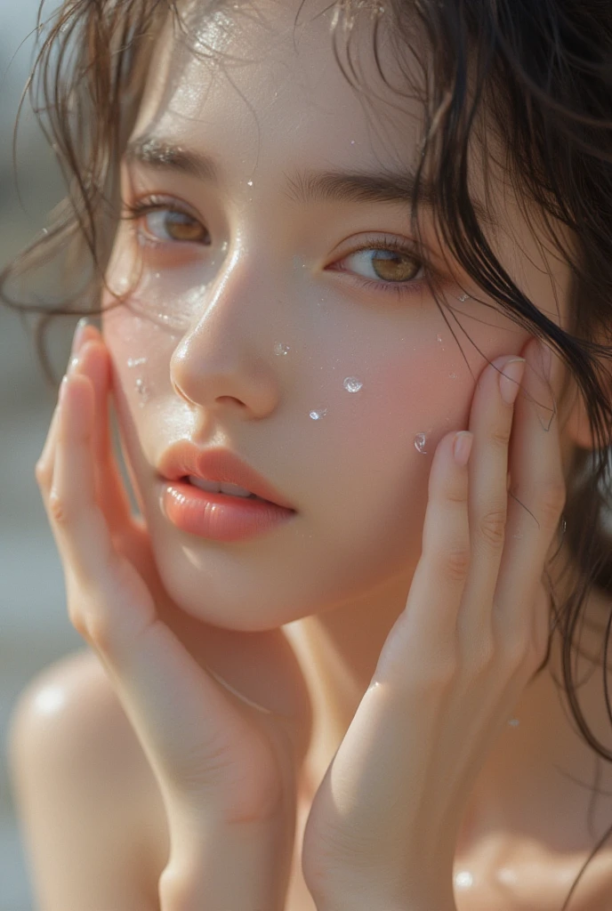 1 Female、big、Sandy Beach、Lifesaver、One woman、Separate swimsuit、Sunburned skin、Slime-ified、Perfect Face、Captivating eyes、（Mid-breasted:0.8）、Full Body Shot、Very Short Hair、Massive bukkake、Face covered in semen、Armpit sweat、Armpit Pose、beautiful girl、Idol、cute