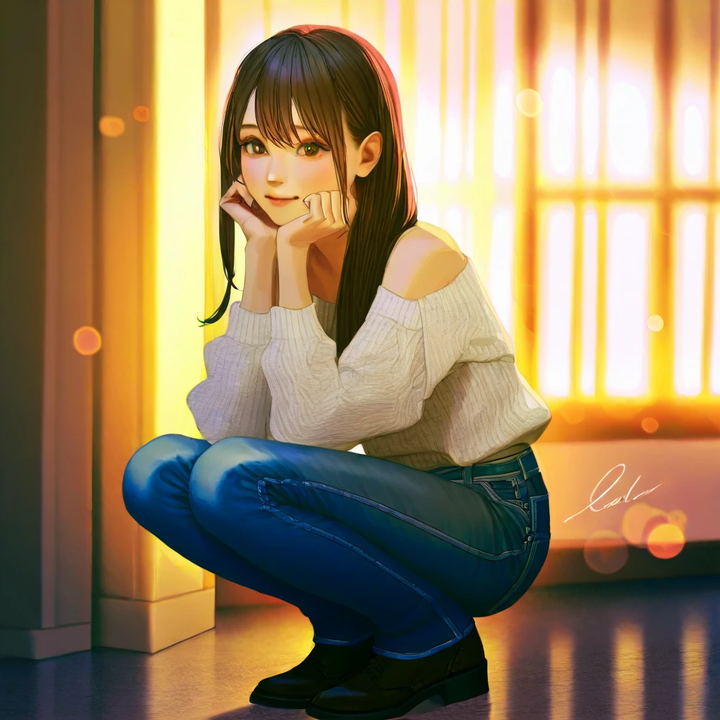 1girl,sitting on a cozy couch,crossing legs,soft light,smile, ((extreme skin detail)), hdr, ((ultrarealistic)), ((photo)), bokeh, depth of field, 8k uhd, dslr, soft lighting, high quality, Fujifilm XT3