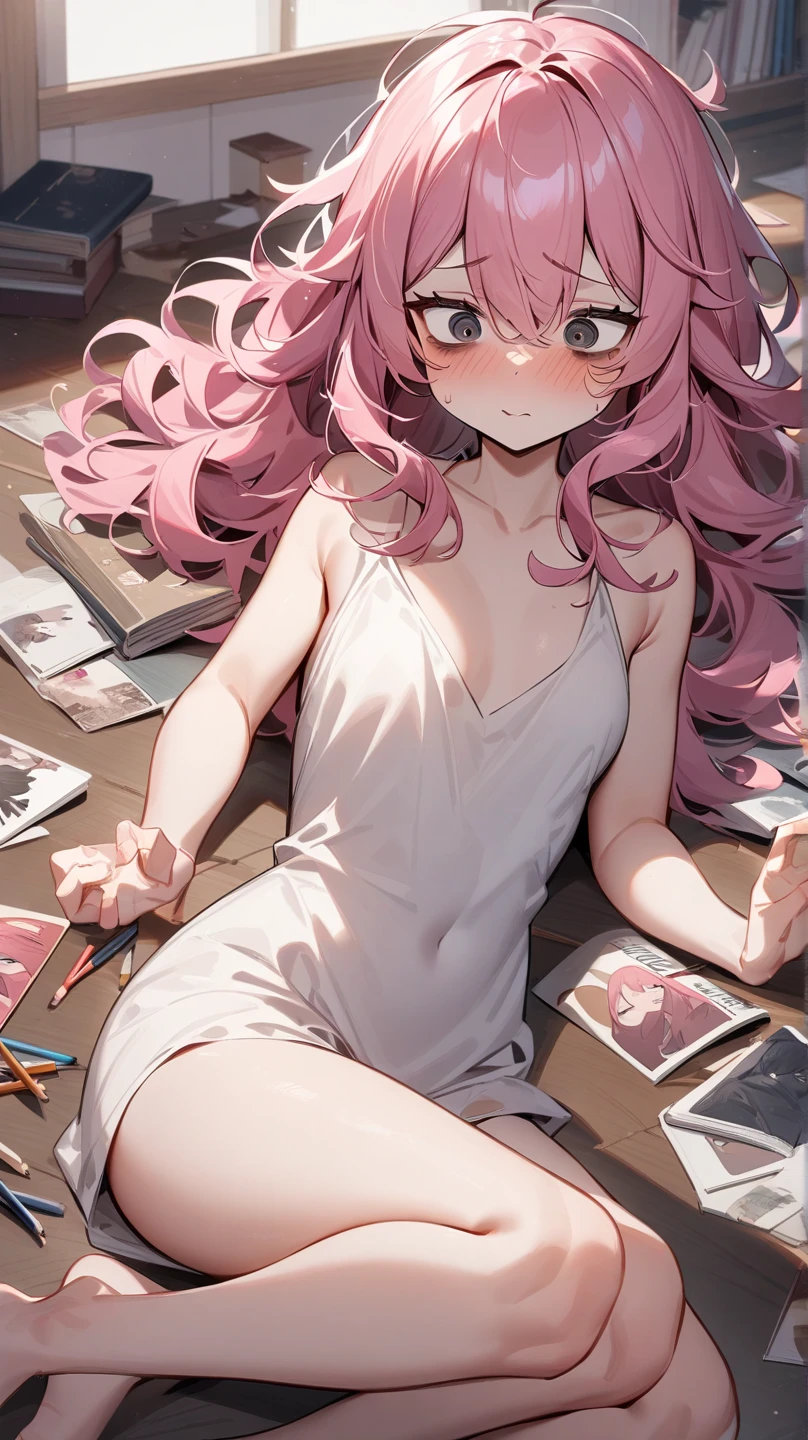 masterpiece, best quality,
1girl, (colorful), (finely detailed beautiful eyes and detailed face), cinematic lighting, ((young, petite, flat chest, tiny chest)), extremely detailed CG unity 8k wallpaper, long pink hair, pink eyes, heart pupils, solo, smug smile, viewed from front, sitting, low angle view, sitting seductively, holding ruler over midriff, ((pink bodypaint, bodypaint covering body, body blending with art on wall, posing as part of wall art)), ((licking fingers)), ((flying petal)), (wall graffiti, sakura blooms)