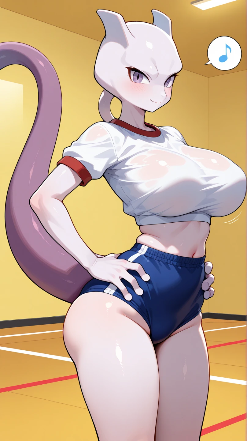 cartoon woman in a white bathing suit sitting on a purple ball with 2 handles, oppai proportions, biomechanical oppai, insanely inflated hips, she is a gourd, oppai, thicc, sexy pudica pose gesture, most strongest pose, cell shaded adult animation, sfw version, tsunade from naruto, ecchi anime style, holding a pudica pose