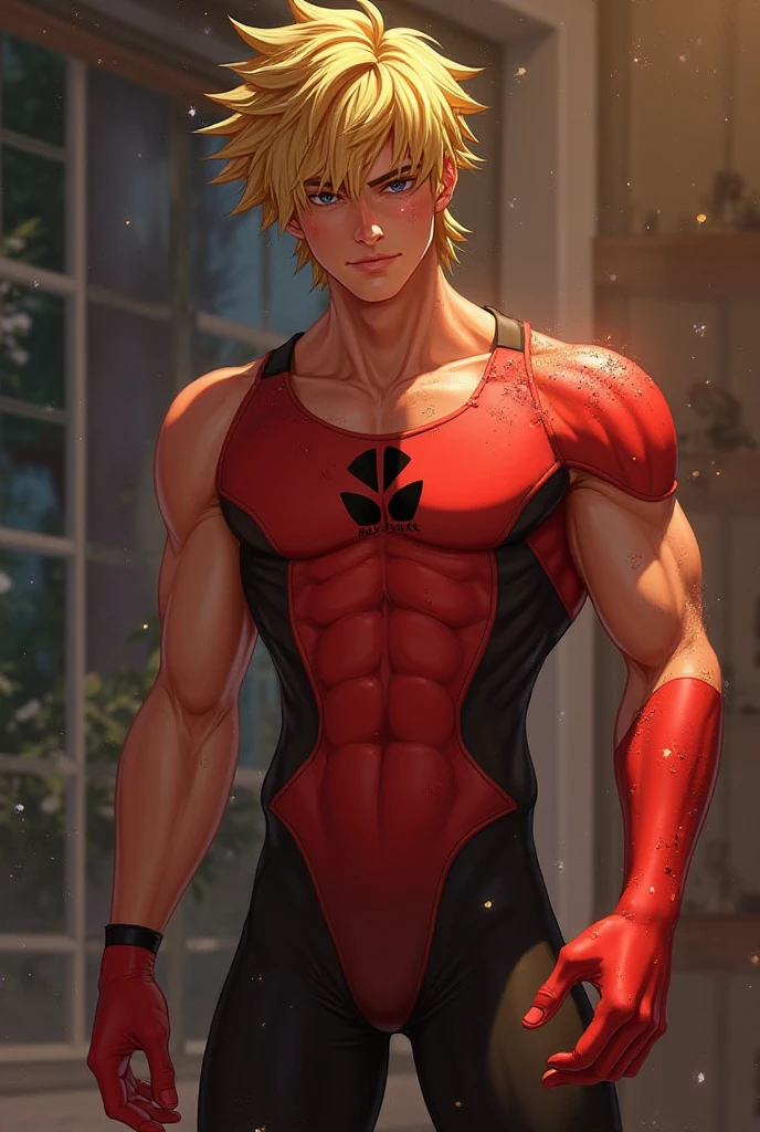 a ((slim)) (effeminate) androgynous muscular boy, 1boy, lean, short blond hair, ((thin waist)),dressed with an opened red  sexy dress like a sexy girl, visible thong, full body shot, sideway shot, back shot, arms up, (best quality,4k,8k,highres,masterpiece:1.2),ultra-detailed,(realistic,photorealistic,photo-realistic:1.37),chiaroscuro lighting,dramatic lighting,highly detailed face,extremely detailed and intricate,cinematic lighting,cinematic composition,(((camber))), dramatic pose,elegant,graceful,beautiful,sensual,seductive