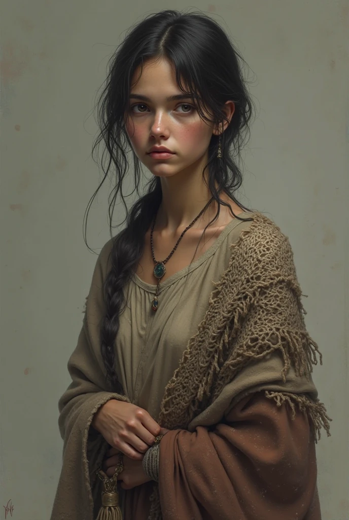 Aliya in poor clothes