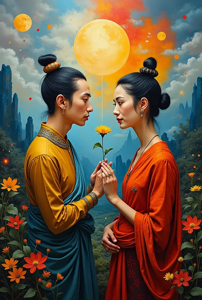 I need 1 upgraded version for this photo
Death is the northern medicine for women., imperial for men
* Higher quality image: Sử dụng hình ảnh quả kỷ tử and lát hoàng kỳ rõ nét, more detailed .
 * Delicate silhouette: Tạo hình bóng người nam and nữ mềm mại, more artistic.
 * Harmonious background: Can add a gentle background, matches health or nature theme (For example: ivory white background, light green or yes matte wood grain pattern).
 * Elegant writing: Sử dụng phông chữ đẹp and dễ đọc cho nhãn " sage " and "Hoang Ky".
 * balanced layout: Sắp xếp hai hình bóng and chữ viết một cách hài hòa, More balanced.